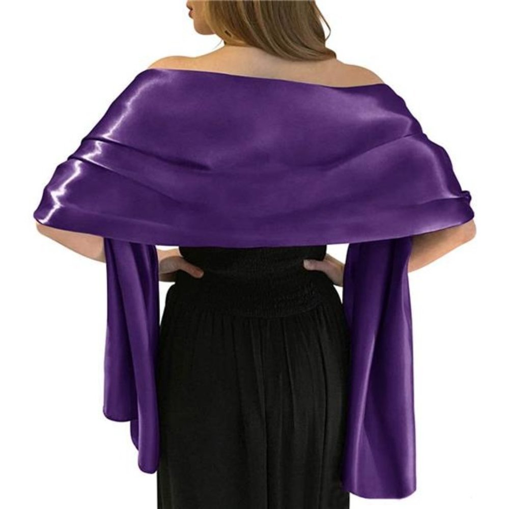 Shawls Wraps Satin For Women  Purple
